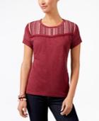 Style & Co Embroidered Short-sleeve Top, Created For Macy's