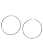 Giani Bernini Sterling Silver Earrings, Diamond Cut Hoop