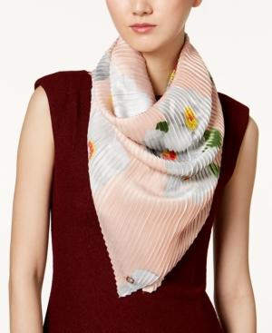 Calvin Klein Floral-print Pleated Scarf