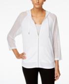 Style & Co. Mesh Hoodie Sweatshirt, Only At Macy's