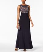 Nightway Open-back Lace Gown