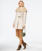 Calvin Klein Faux-shearling Asymmetrical Buckled Coat