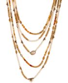 Lucky Brand Gold-tone Layer Beaded Necklace