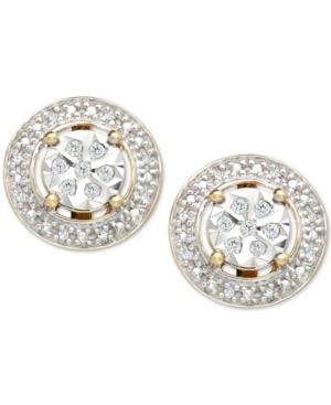 Diamond (1/10 Ct. T.w.) Halo Stud Earrings In 10k Gold