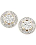 Diamond (1/10 Ct. T.w.) Halo Stud Earrings In 10k Gold