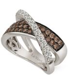 Le Vian Chocolatier Diamond Crisscross Ring (1-1/8 Ct. T.w.) In 14k White Gold