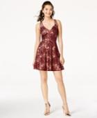 B Darlin Juniors' Strappy-back Lace Dress