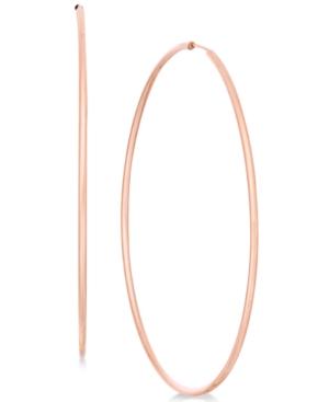 Large Wire Endless Hoop Earrings In 14k Rose Gold