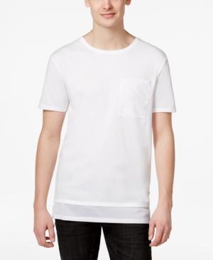 Guess Men's Stream Jordan Mesh Longline Cotton Pocket T-shirt