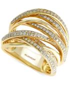 Effy Diamond Overlap Ring (3/4 Ct. T.w.) In 14k White Gold, Yellow Gold Or Tri Color Gold