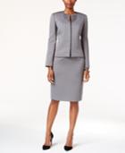 Tahari Asl Mesh-trim Faille Skirt Suit