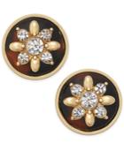 Charter Club Gold-tone Tortoise-look Floral Cluster Stud Earrings, Only At Macy's