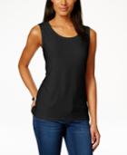 Jm Collection Petite Textured Jacquard Tank Top, Only At Macy's