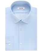 Calvin Klein Men's Fitted Infinite-stretch Sky Blue Print Dress Shirt