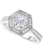 Diamond Vintage-inspired Engagement Ring (5/8 Ct. T.w.) In 14k White Gold