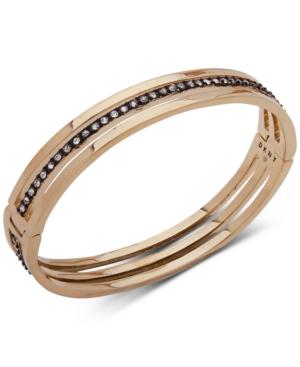 Dkny Two-tone Crystal Triple-row Bangle Bracelet