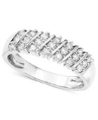 Seven-row Diamond Ring In 10k Yellow Or White Gold (1/5 Ct. T.w.)