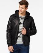 Guess Faux-leather Mixed Media Bomber