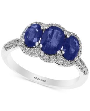 Effy Final Call Sapphire (2-1/10 Ct. T.w.) And Diamond (3/8 Ct. T.w.) Ring In 14k White Gold