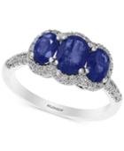 Effy Final Call Sapphire (2-1/10 Ct. T.w.) And Diamond (3/8 Ct. T.w.) Ring In 14k White Gold