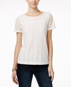 Charter Club Crochet Lace Pullover Top, Only At Macy's