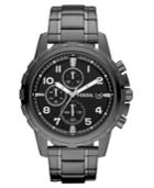 Fossil Men's Chronograph Dean Smoke Ion Plated Stainless Steel Bracelet Watch 45mm Fs4721