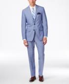 Tallia Men's Light Blue Solid Slim-fit Suit