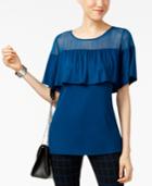 Alfani Illusion Flounce Top, Only At Macy's