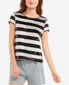 Vince Camuto Sequined Striped Top