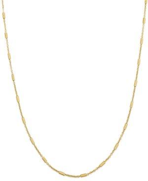 Bar And Cable Chain Necklace In 14k Gold