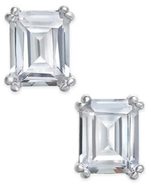 Inc International Concepts Silver-tone Rectangular Crystal Stud Earrings, Only At Macy's