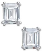 Inc International Concepts Silver-tone Rectangular Crystal Stud Earrings, Only At Macy's