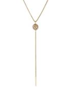 Lucky Brand Gold-tone Flower And Lace Lariat Necklace