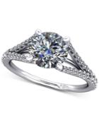 Diamond Split Shank Mount Setting (1/4 Ct. T.w.) In 14k White Gold