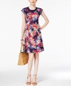 Ny Collection Floral-print Fit & Flare Dress