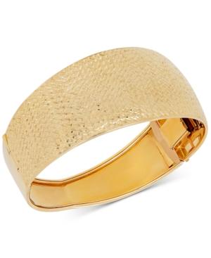 Textured Dome Hinged Bangle Bracelet In 14k Gold
