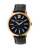Heritor Automatic Bristol Gold & Black Leather Watches 43mm