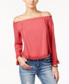 One Hart Juniors' Ruffled Off-the-shoulder Top, Created For Macy's