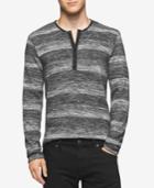 Calvin Klein Men's Marled Stripe Henley Sweater