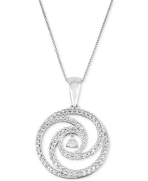 Diamond Pinwheel Pendant Necklace (1/2 Ct. T.w.) In 10k White Gold