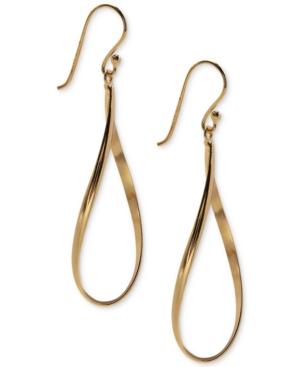 Giani Bernini Twisted Oval Drop Earrings In 18k Gold-plated Sterling Silver, Created For Macy's