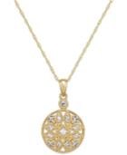 White Sapphire (1/4 Ct. T.w.) Filigree Pendant Necklace In 14k Gold