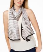 Calvin Klein Modern Grid Silk Scarf