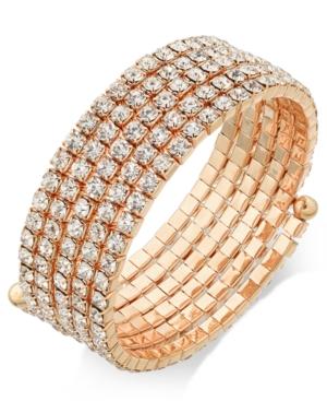 Inc International Concepts Gold-tone Crystal Coil Bracelet, Only At Macy's