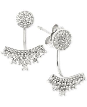 Wrapped Diamond Ear Jackets (1/4 Ct. T.w.) In 10k White Gold, Created For Macy's