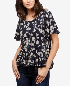 Lucky Brand Printed Peplum T-shirt