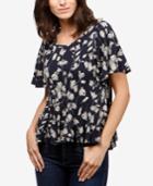Lucky Brand Printed Peplum T-shirt