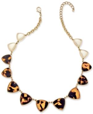 Charter Club Gold-tone Tortoiseshell-look Statement Necklace, Only At Macy's