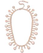 Kenneth Cole New York Rose Gold-tone Pink Stone & Imitation Pearl Collar Necklace, 15 + 3 Extender