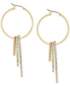 Bcbgeneration Gold-tone Pave Bar Hoop Earrings